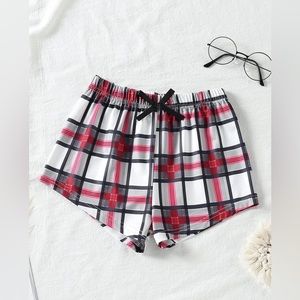 Plaid Print Pajama Shorts